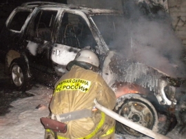 Автомобиль сгорел в Дзержинске Нижегородской области 30 апреля