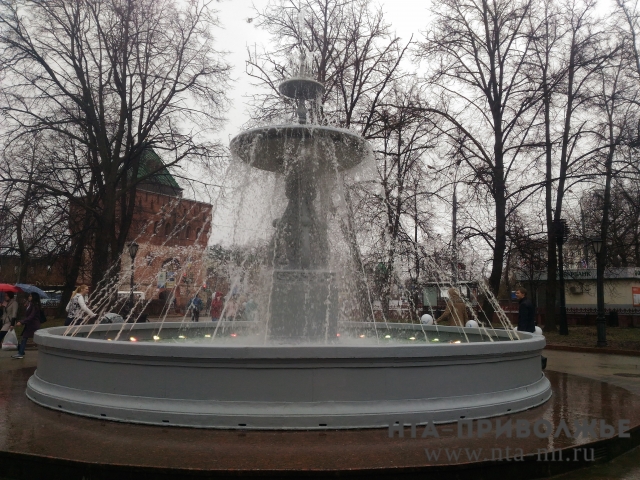 Главный городской фонтан в Нижнем Новгороде заработал после зимнего отключения