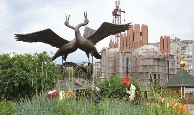 Скульптура танцующих журавлей откроется в микрорайоне Сипайлово Уфы