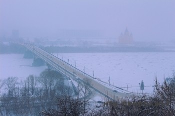 Заснеженный Нижний Новгород в снегопад 21 января 2018