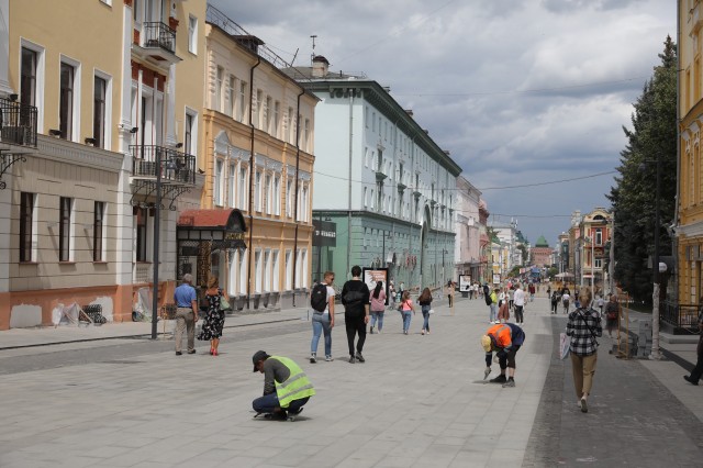 Благоустройство улицы Большой Покровской в Нижнем Новгороде выполнено на 95%