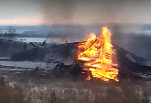 Колокольню в Нижегородской области сожгли из-за финансовых затруднений (ВИДЕО)