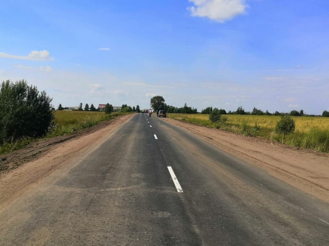 Участок дороги Теньгушево-Вознесенское в Вознесенском районе Нижегородской области отремонтировали в рамках реализации нацпроекта БКАД