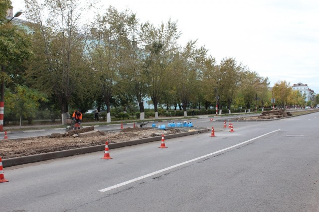 Демонтаж старых трамвайных путей на проспекте Ленина в Дзержинске Нижегородской области планируется завершить к началу октября