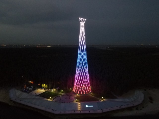 Подсветка Шуховской башни в Нижегородской области переходит на зимнее расписание