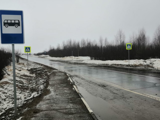 Более 700 дорожных знаков установили на отремонтированном участке дороги Арья- граница Республики Марий Эл