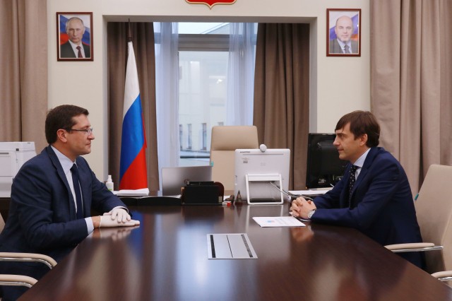 Министр просвещения РФ Сергей Кравцов и губернатор Нижегородской области Глеб Никитин провели рабочую встречу в Москве