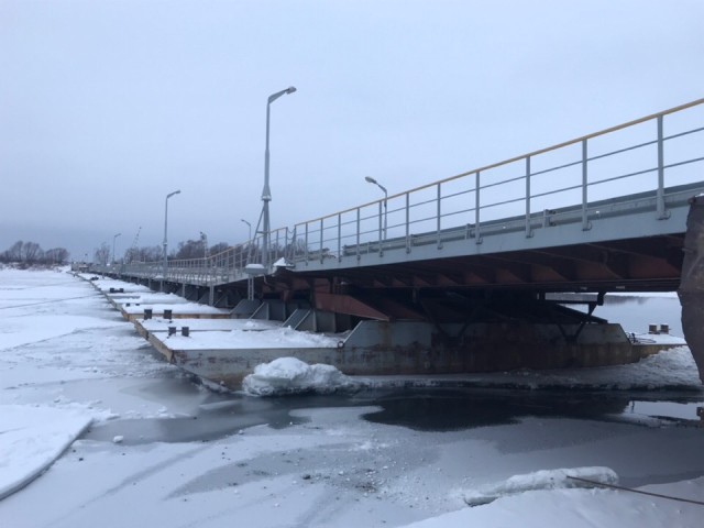 Наплавной мост через Оку открывается в Павловском районе Нижегородской области с 11 января