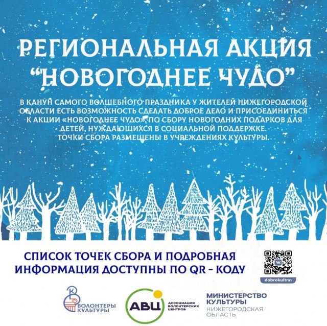 Нижегородские волонтеры культуры приглашают присоединиться к региональной акции  "Новогоднее чудо" 