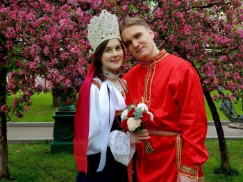 Нижегородская пара поженилась на Всероссийском свадебном фестивале