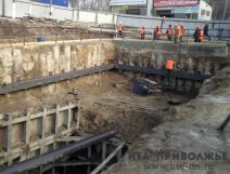 Работы по капремонту коллектора на улице Горная в Нижнем Новгороде в марте 2017 года