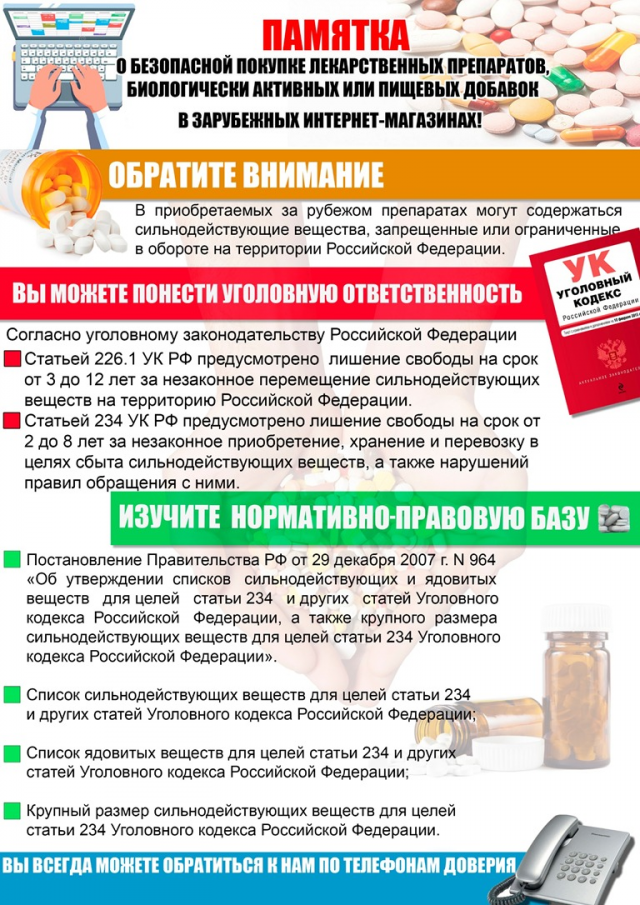 Нижегородцам напомнили об уголовной ответственности за покупку БАДов в иностранных интернет-магазинах