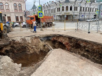 Кладку церкви Вознесения Господня обнаружили при ремонте теплосети в Казани