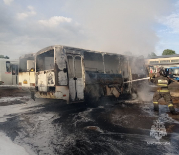 Пять автобусов и ГАЗель частично повреждены огнем в Выксе Нижегородской области