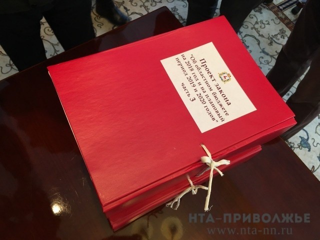 Правительство Нижегородской области внесло для рассмотрения проект бюджета на 2018 год в региональный парламент